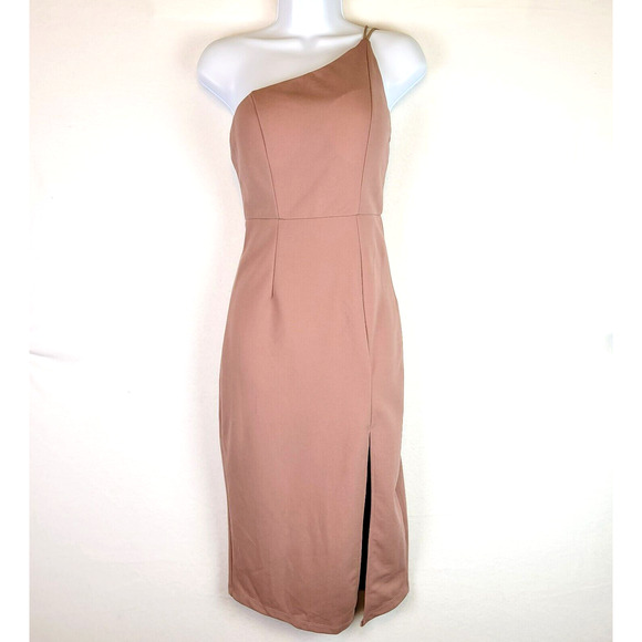 Hello Molly Dresses & Skirts - Hello Molly Womens One Shoulder SlitMidi Dress Size Small Pink Evening Party